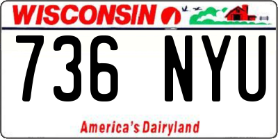 WI license plate 736NYU