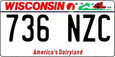 WI license plate 736NZC