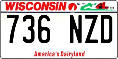WI license plate 736NZD