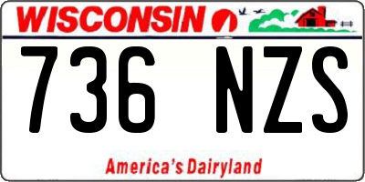 WI license plate 736NZS