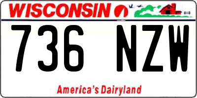 WI license plate 736NZW