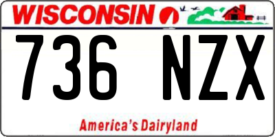 WI license plate 736NZX