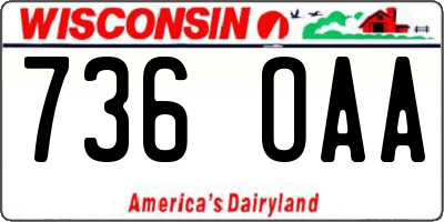WI license plate 736OAA
