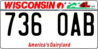 WI license plate 736OAB