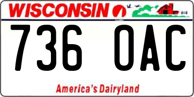 WI license plate 736OAC