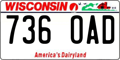 WI license plate 736OAD