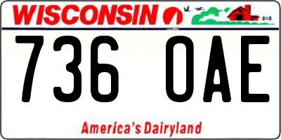 WI license plate 736OAE