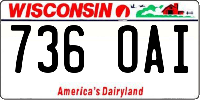 WI license plate 736OAI