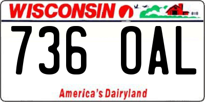 WI license plate 736OAL