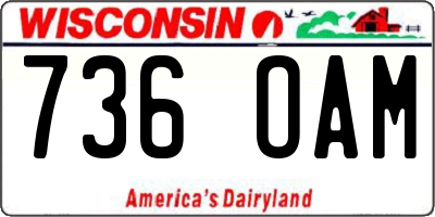 WI license plate 736OAM