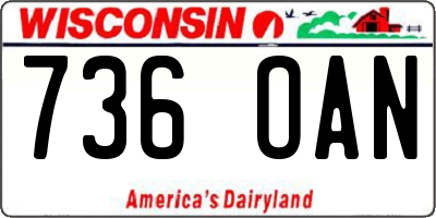 WI license plate 736OAN
