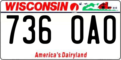WI license plate 736OAO