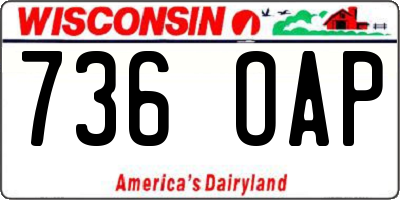 WI license plate 736OAP