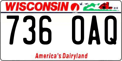 WI license plate 736OAQ
