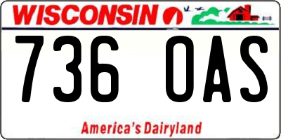 WI license plate 736OAS
