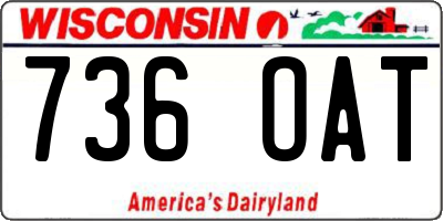 WI license plate 736OAT