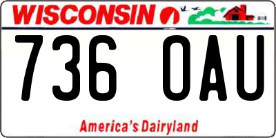 WI license plate 736OAU