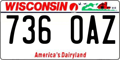 WI license plate 736OAZ