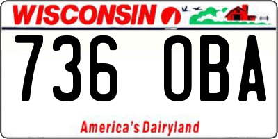 WI license plate 736OBA