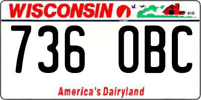 WI license plate 736OBC