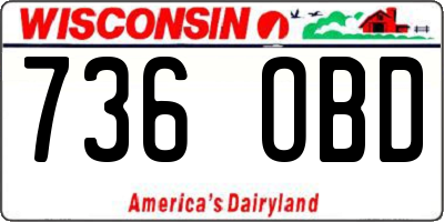 WI license plate 736OBD