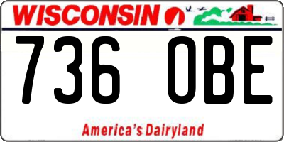 WI license plate 736OBE