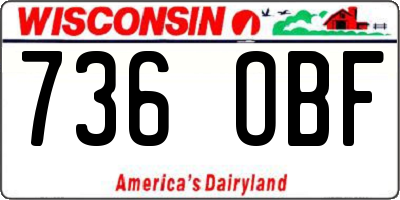 WI license plate 736OBF