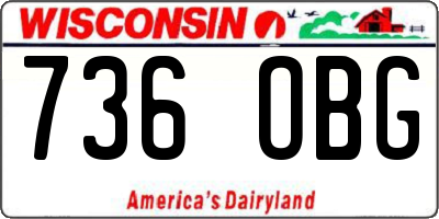 WI license plate 736OBG