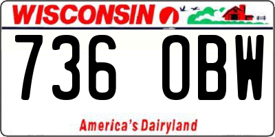 WI license plate 736OBW