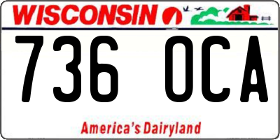 WI license plate 736OCA