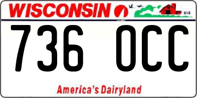 WI license plate 736OCC
