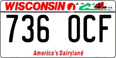 WI license plate 736OCF