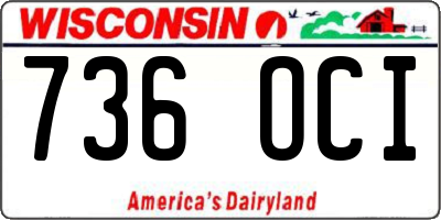 WI license plate 736OCI