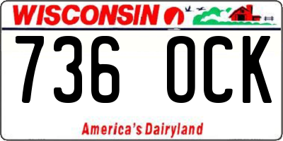 WI license plate 736OCK