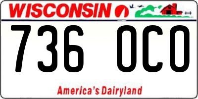 WI license plate 736OCO