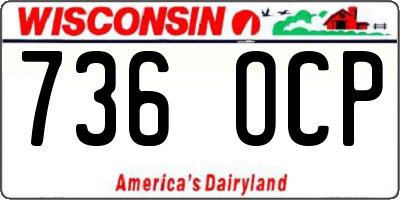 WI license plate 736OCP