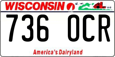 WI license plate 736OCR
