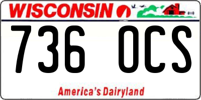 WI license plate 736OCS