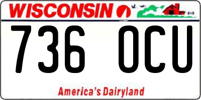 WI license plate 736OCU