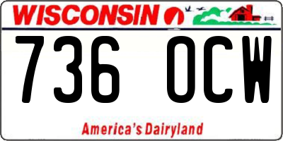 WI license plate 736OCW