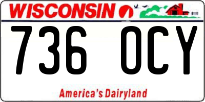 WI license plate 736OCY