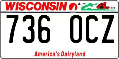 WI license plate 736OCZ