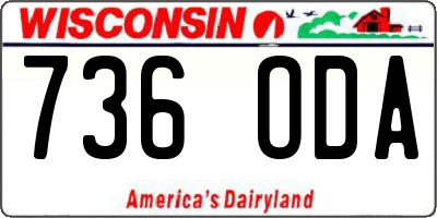 WI license plate 736ODA
