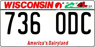 WI license plate 736ODC
