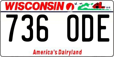 WI license plate 736ODE