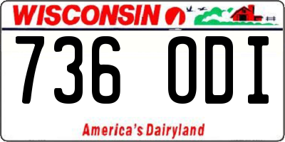 WI license plate 736ODI