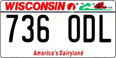 WI license plate 736ODL