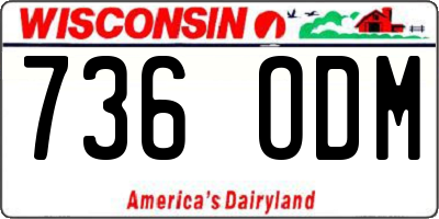 WI license plate 736ODM