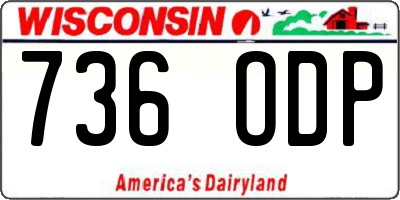 WI license plate 736ODP