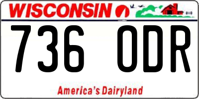 WI license plate 736ODR
